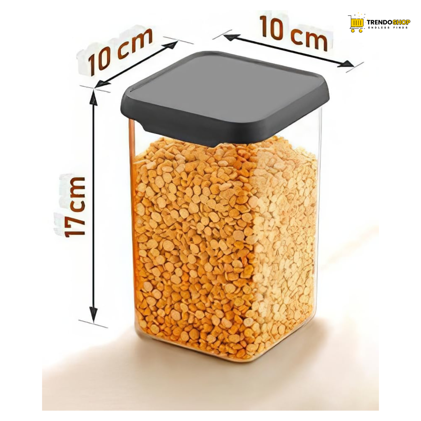 TrendoShop Airtight Storage Jar Set for Kitchen BPA Free Plastic Containers with Secure Lid Kitchen Organizer Pantry Storage Containers for Dry Fruits Dal Rice Multipurpose Black