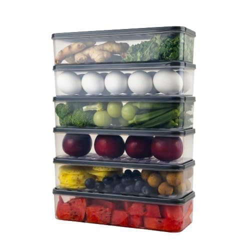 TrendoShop Premium Airtight Kitchen Containers | 6 Pieces (1800ml) | Pantry Organizer Set