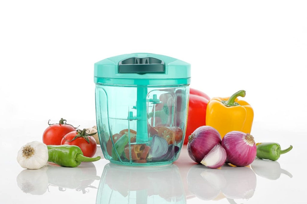 Manual Vegetable & Fruit Chopper Multicolor | Quick & Push Hand Chopper | 450ml/500ml/650ml/700ml/1000ml/1100ml Sizes | Kitchen Cutter for Salad, Ginger, Onion & Veggies
