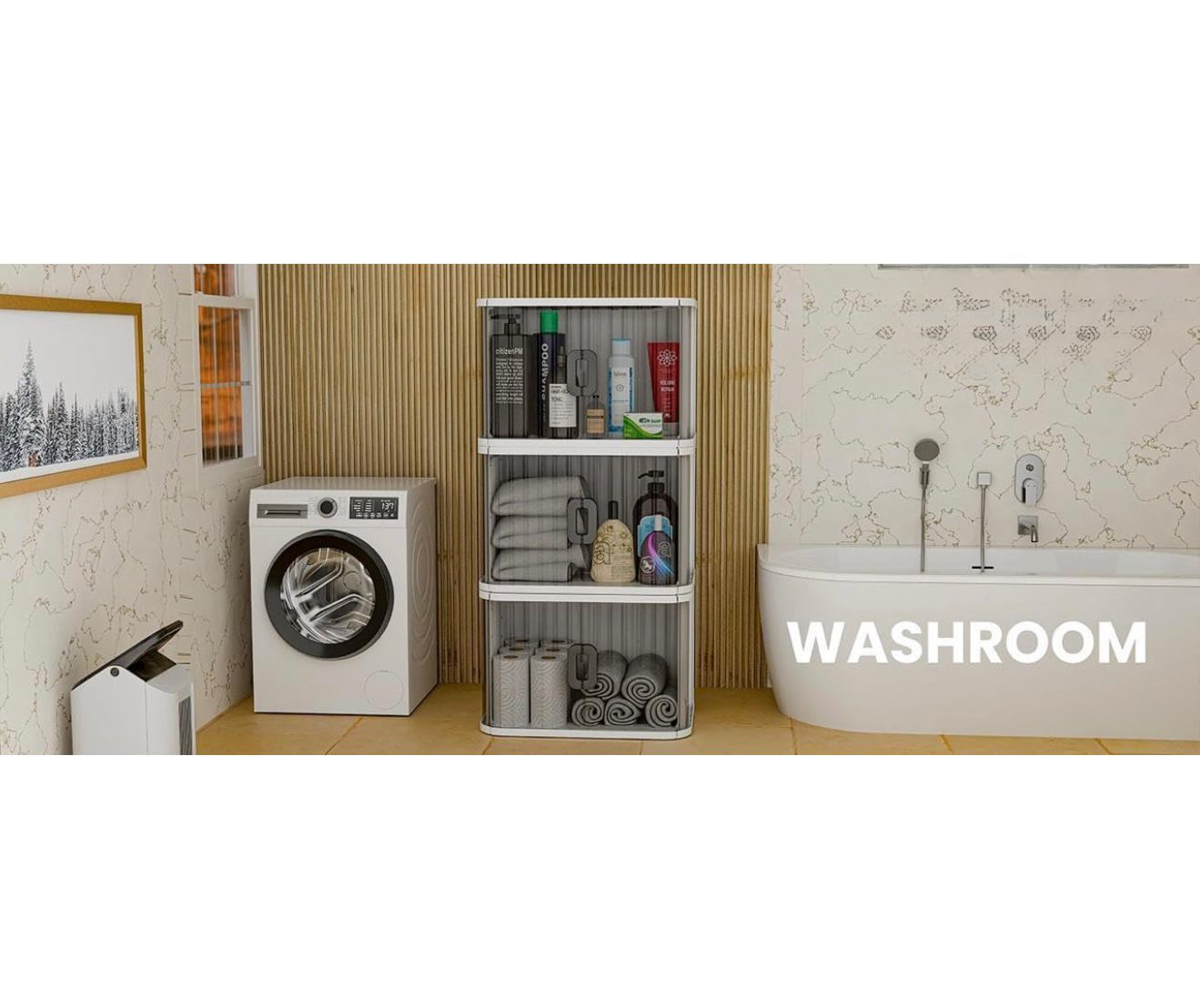 TrendoShop Storage Cabinet – 1–4 Layer Plastic Wardrobe with Drawers, Multipurpose Kids Storage Organizer