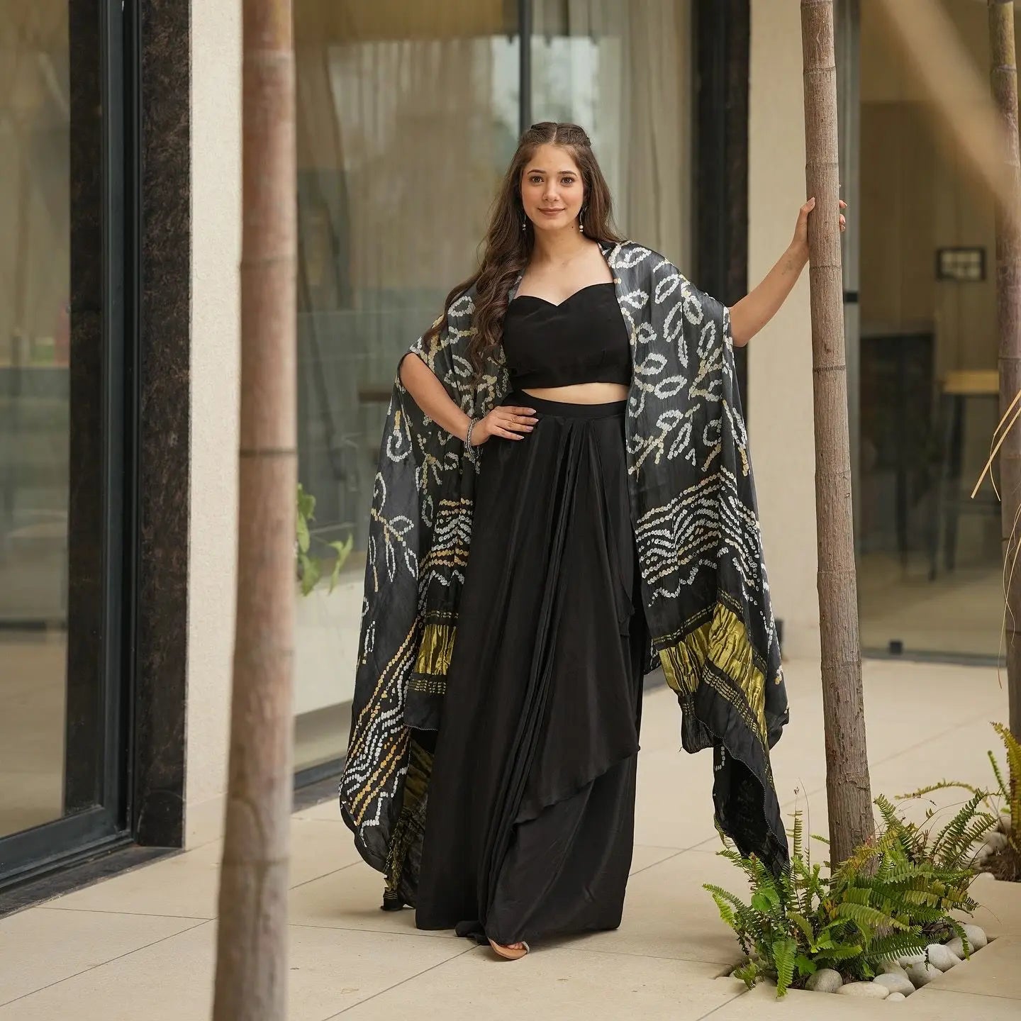 Elegant Draped Skirt Co-ord Set for Women – Party & Festive Wear | TrendoShop