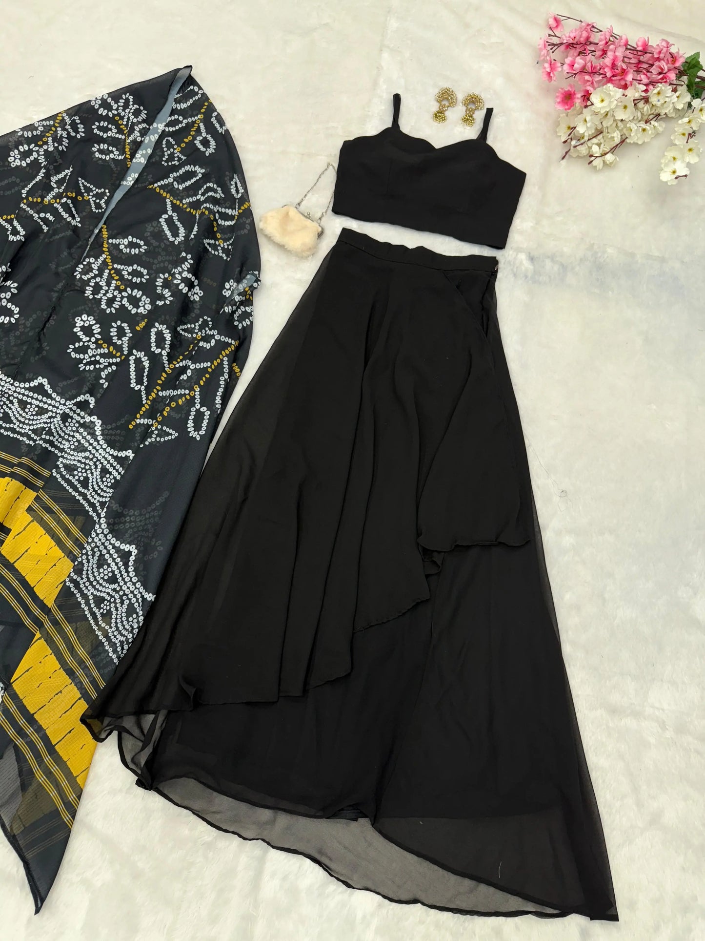 Elegant Draped Skirt Co-ord Set for Women – Party & Festive Wear | TrendoShop