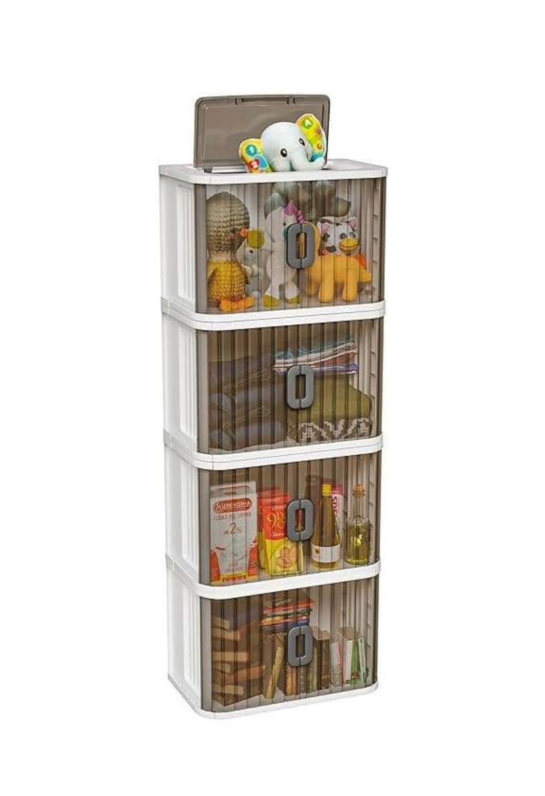 TrendoShop Storage Cabinet – 1–4 Layer Plastic Wardrobe with Drawers, Multipurpose Kids Storage Organizer