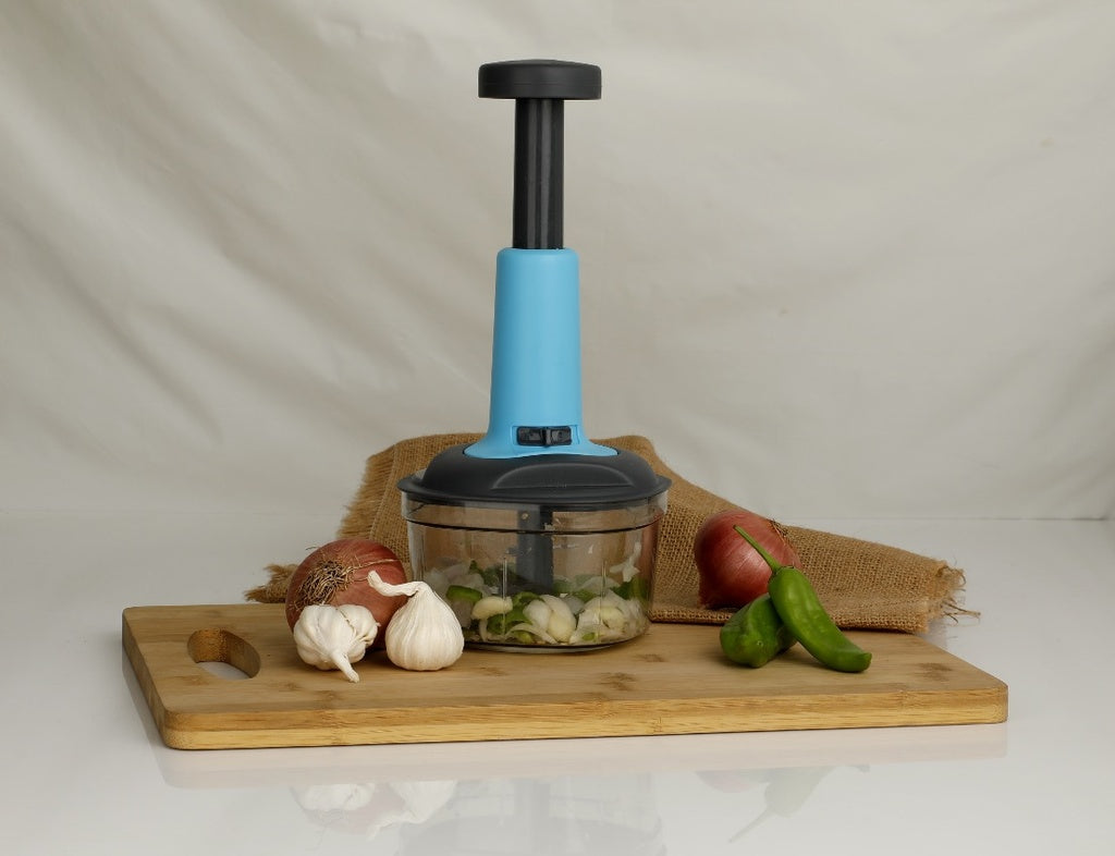 Manual Vegetable & Fruit Chopper Multicolor | Quick & Push Hand Chopper | 450ml/500ml/650ml/700ml/1000ml/1100ml Sizes | Kitchen Cutter for Salad, Ginger, Onion & Veggies