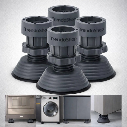 TrendoShop Upgraded Anti Vibration Pads for Washing Machine, Dryer and Refrigerator, Adjustable Height, Shock Absorbing, Noise Cancelling, Anti Slip, Pack of 4