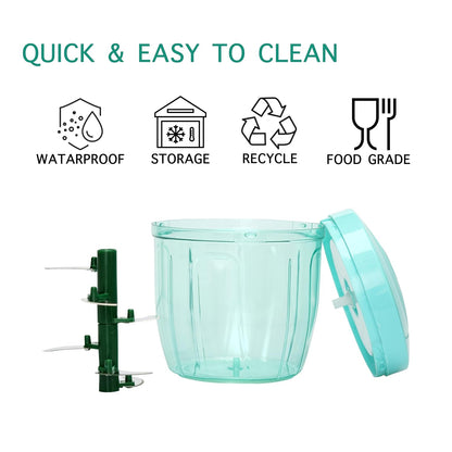 Manual Vegetable & Fruit Chopper Multicolor | Quick & Push Hand Chopper | 450ml/500ml/650ml/700ml/1000ml/1100ml Sizes | Kitchen Cutter for Salad, Ginger, Onion & Veggies