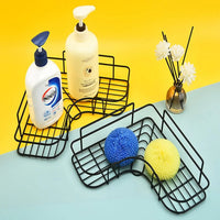 TrendoShop Corner Bathroom Shelf Iron Wall Mounted Storage Rack Matte Black Anti Rust No Drill Bathroom Kitchen Organizer Heavy Duty