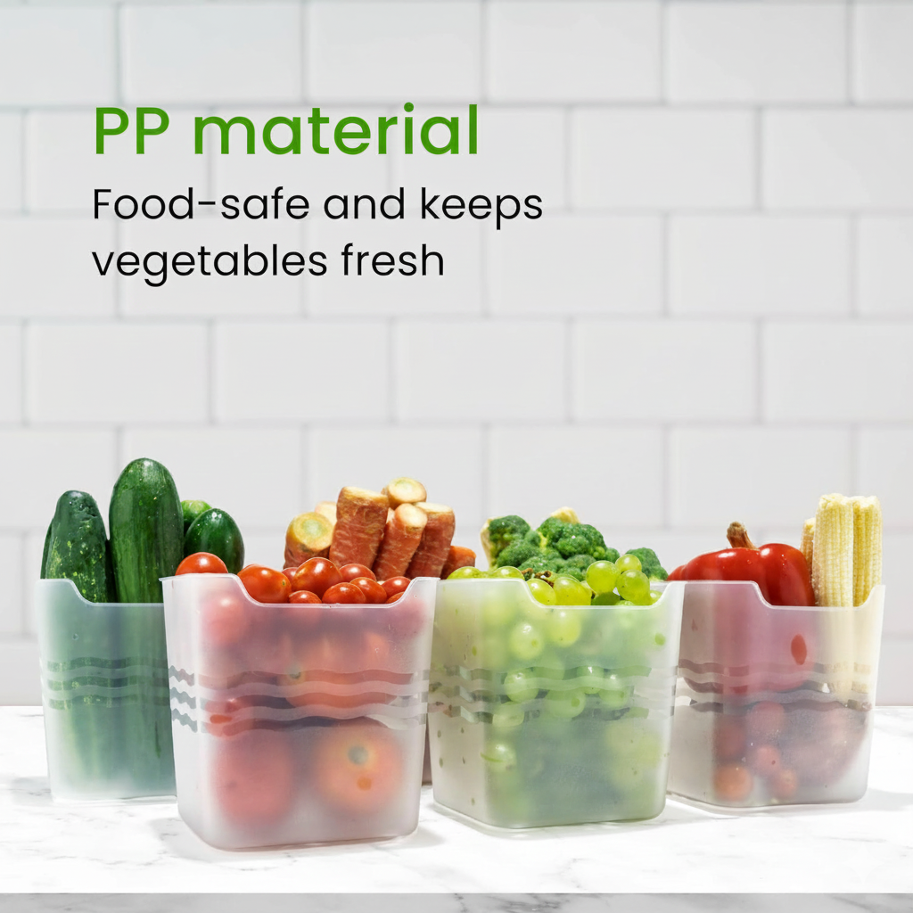 TrendoShop 6 Pcs Refrigerator Storage Boxes | Side Door Organizer | Fresh Food & Fruit Containers