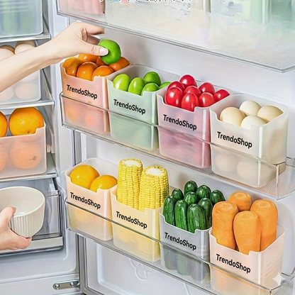 TrendoShop 6 Pcs Refrigerator Storage Boxes | Side Door Organizer | Fresh Food & Fruit Containers