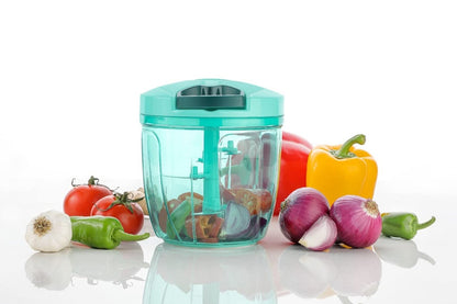 Manual Vegetable & Fruit Chopper Multicolor | Quick & Push Hand Chopper | 450ml/500ml/650ml/700ml/1000ml/1100ml Sizes | Kitchen Cutter for Salad, Ginger, Onion & Veggies