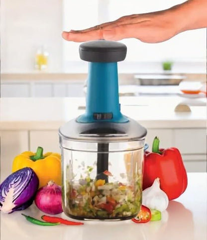 Manual Vegetable & Fruit Chopper Multicolor | Quick & Push Hand Chopper | 450ml/500ml/650ml/700ml/1000ml/1100ml Sizes | Kitchen Cutter for Salad, Ginger, Onion & Veggies