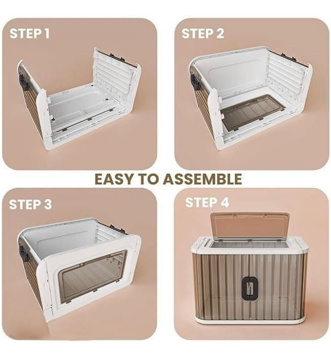 TrendoShop Storage Cabinet – 1–4 Layer Plastic Wardrobe with Drawers, Multipurpose Kids Storage Organizer