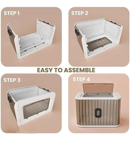 TrendoShop Storage Cabinet – 1–4 Layer Plastic Wardrobe with Drawers, Multipurpose Kids Storage Organizer