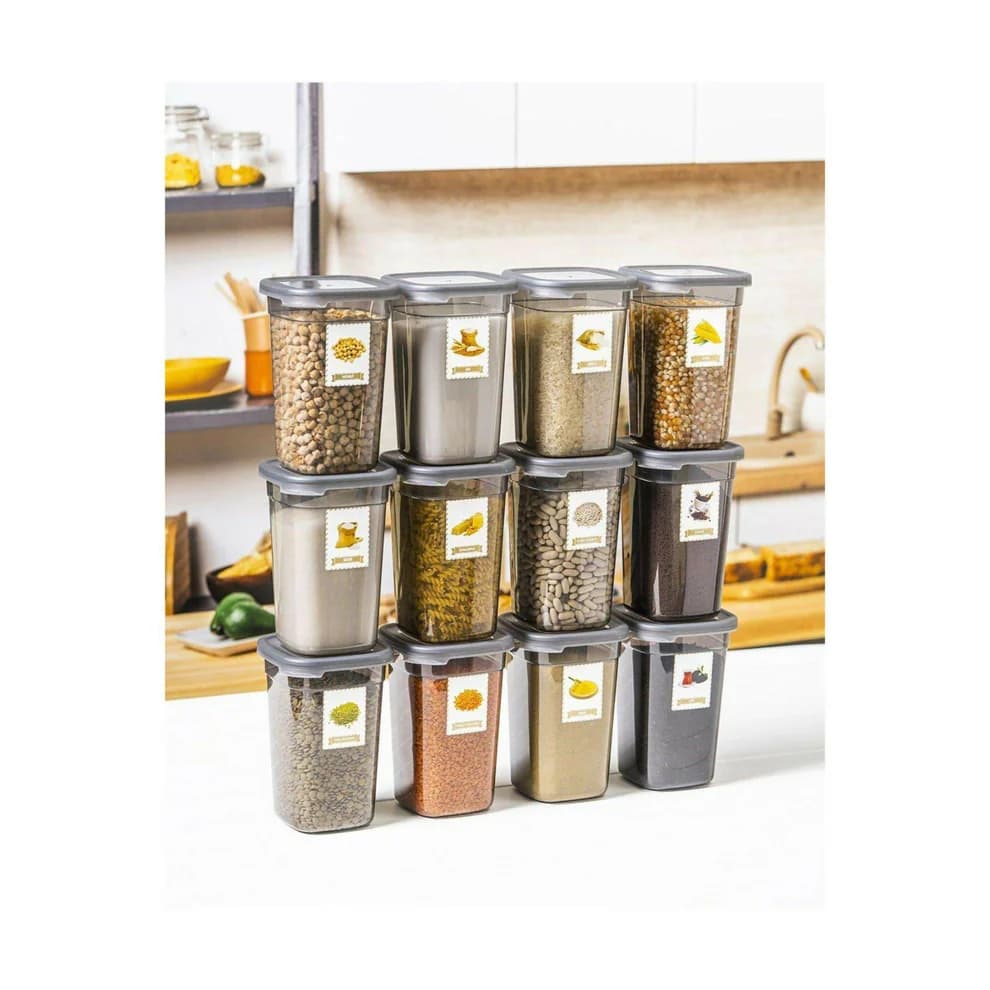 TrendoShop Airtight Kitchen Storage Containers Set | 1100 ML Transparent Food Storage Boxes for Pulses, Grains, Cereals, Snacks & Dry Fruits | Kitchen Accessories for Home (Pack of 6)
