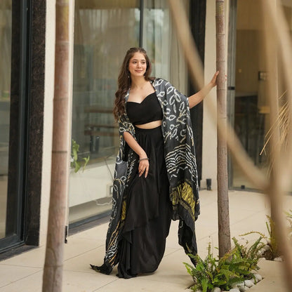 Elegant Draped Skirt Co-ord Set for Women – Party & Festive Wear | TrendoShop