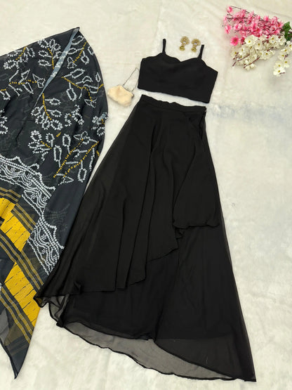 Elegant Draped Skirt Co-ord Set for Women – Party & Festive Wear | TrendoShop