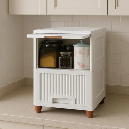 Multi-Purpose Modular Storage Box | Stackable Organizer Rack for Clothes, Kitchen, Bedroom & Living Room | Space-Saving Wardrobe Cabinet | 4-Piece Set (Ivory, 33L x 38W x 27H cm)