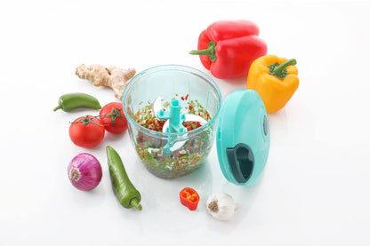 Manual Vegetable & Fruit Chopper Multicolor | Quick & Push Hand Chopper | 450ml/500ml/650ml/700ml/1000ml/1100ml Sizes | Kitchen Cutter for Salad, Ginger, Onion & Veggies