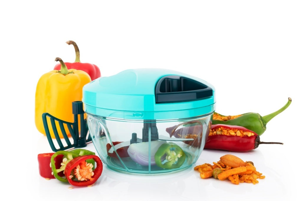 Manual Vegetable & Fruit Chopper Multicolor | Quick & Push Hand Chopper | 450ml/500ml/650ml/700ml/1000ml/1100ml Sizes | Kitchen Cutter for Salad, Ginger, Onion & Veggies