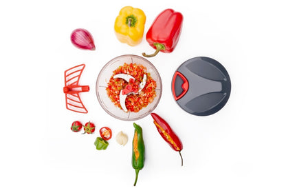 Manual Vegetable & Fruit Chopper Multicolor | Quick & Push Hand Chopper | 450ml/500ml/650ml/700ml/1000ml/1100ml Sizes | Kitchen Cutter for Salad, Ginger, Onion & Veggies