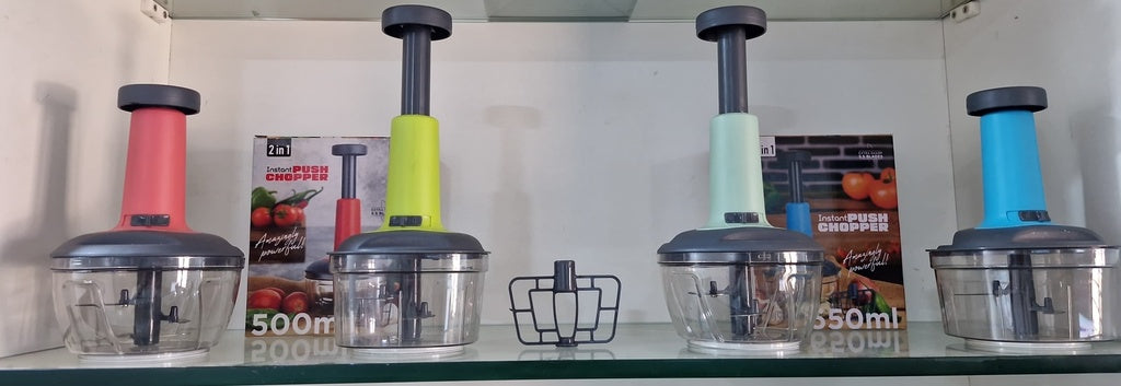 Manual Vegetable & Fruit Chopper Multicolor | Quick & Push Hand Chopper | 450ml/500ml/650ml/700ml/1000ml/1100ml Sizes | Kitchen Cutter for Salad, Ginger, Onion & Veggies