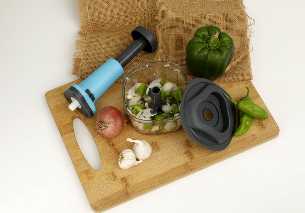 Manual Vegetable & Fruit Chopper Multicolor | Quick & Push Hand Chopper | 450ml/500ml/650ml/700ml/1000ml/1100ml Sizes | Kitchen Cutter for Salad, Ginger, Onion & Veggies